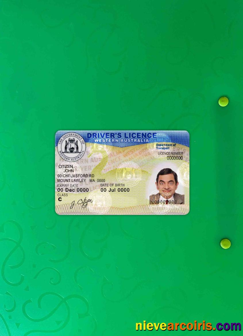 Western Australia driving license photolook